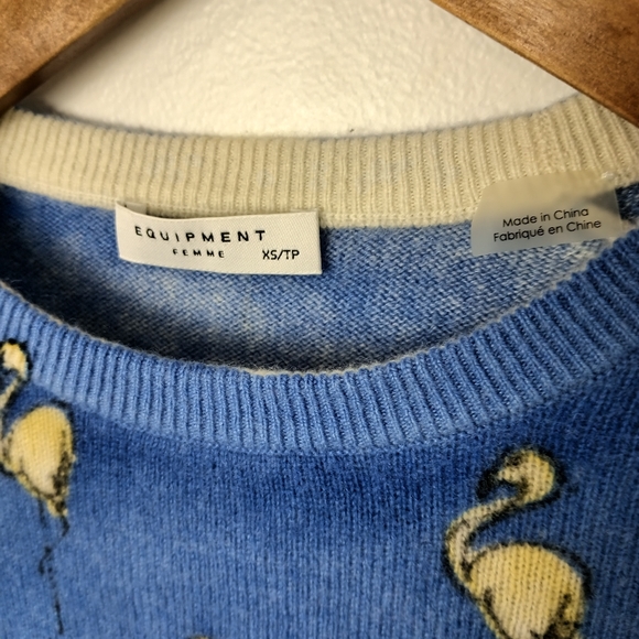 Equipment Femme Cashmere Crewneck Flamingo Sweater Small - Picture 2 of 6
